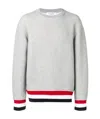 Thom Browne Horizontal Striped Hoodie In White