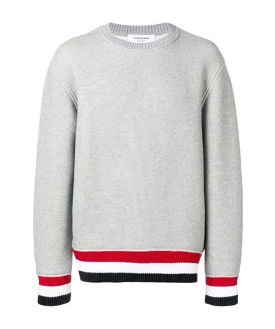 Thom Browne Horizontal Striped Hoodie In White