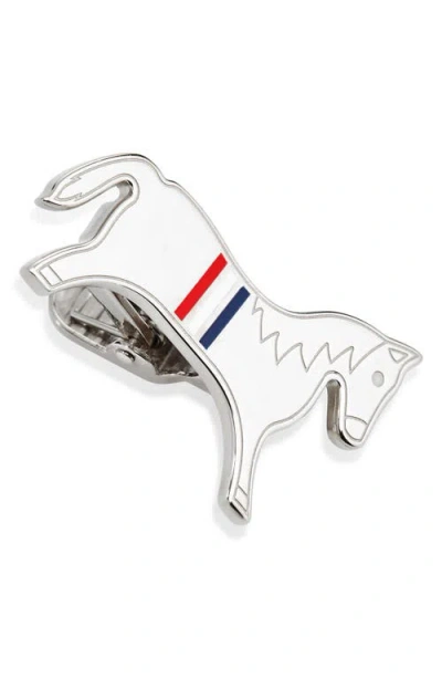 Thom Browne Horse Sterling Silver & Enamel Tie Clip In Metallic