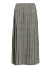 Thom Browne Houndstooth-pattern Pleated Midi Skirt In Gray