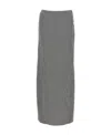 Thom Browne Houndstooth High-waisted Fitted Midi Skirt In Gray