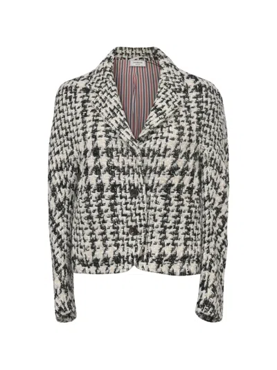 Pre-owned Thom Browne Houndstooth Woven Jacket In Black
