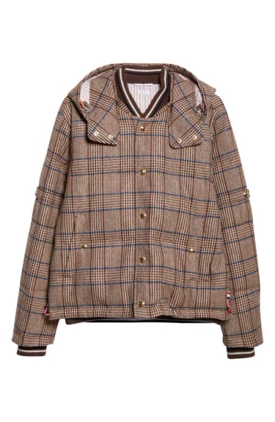 Thom Browne Hunting Wool Tweed Down Bomber Jacket