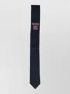 Thom Browne Icon Slim Tie Embroidered Detail In Black