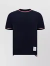 Thom Browne Iconic Bands Contrast Trim T-shirt In Blue