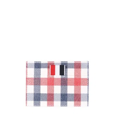 THOM BROWNE THOM BROWNE ICONIC STRIPE CHECKED CARD HOLDER