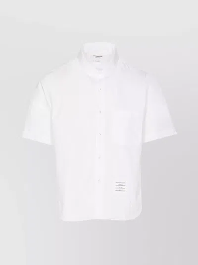 Thom Browne Iii Button-down Collar Front Pocket Shirt In White