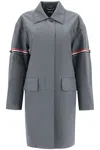Thom Browne Thom E Women's Waterproof Technical Wool Coat With Rwb Stripes