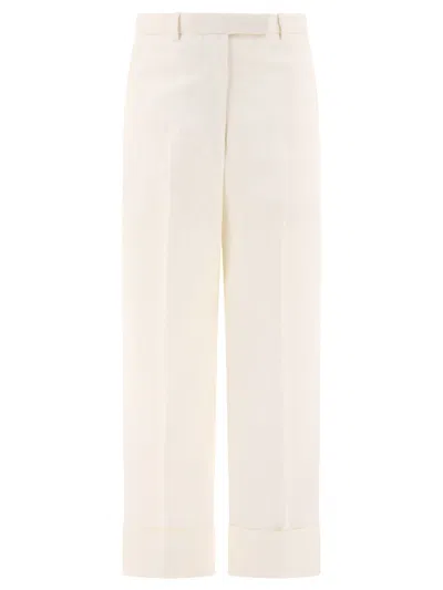 THOM BROWNE IN ORGANIC COTTON TROUSERS WHITE