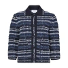 Thom Browne Inlay Tweed Jacquard Jacket In Navy