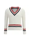 Thom Browne Rwb Intarsia Sweater Sweaters And Cardigans White