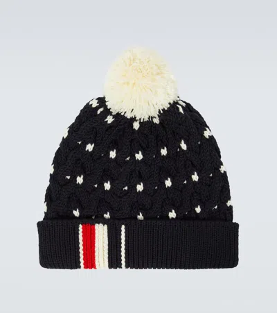 Thom Browne Intarsia Cable-knit Wool Beanie In Blue