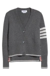 Thom Browne Intarsia Geese 4-bar Wool Cardigan In Gray
