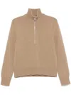 Thom Browne Intarsia Half-zip Sweater In Blue