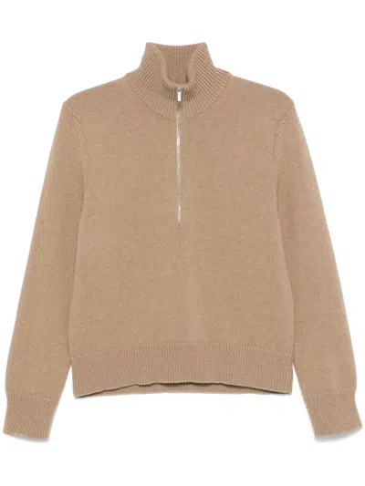 Thom Browne Intarsia Half-zip Sweater In Blue