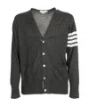 Thom Browne 4-bar Striped Knit Cardigan In Gray