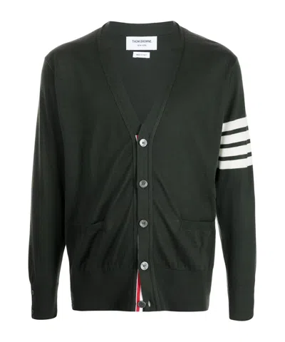 Thom Browne Intarsia-knit 4-bar Stripe Cardigan In Green