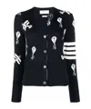 Thom Browne Intarsia-knit Cardigan In Black