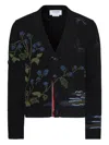 Thom Browne Intarsien-cardigan Mit V-ausschnitt In Black