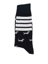 Thom Browne Intarsia-logo Knitted Socks In Azul Oscuro