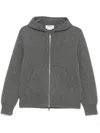 Thom Browne Intarsia Zip-up Hoodie In Gray