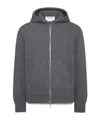 Thom Browne Intarsia Zip-up Hoodie In Gray