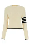 THOM BROWNE IVORY WOOL SWEATER