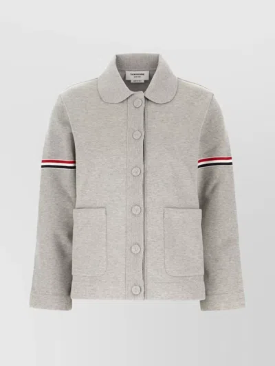 Thom Browne Jacket Cotton Blend Front Pockets In Gray