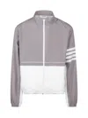 Thom Browne Two-tone Polyester Windbreaker In Grey