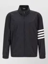 Thom Browne Jacket High Collar Elastic Cuffs Stripe Sleeves In Black