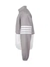 Thom Browne Two-tone Polyester Windbreaker In Med Grey