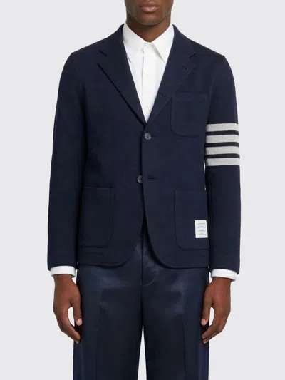 Thom Browne Jacket Men  In Blue