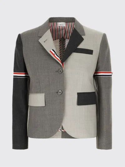 THOM BROWNE BLAZER THOM BROWNE WOMAN COLOR GREY,H13845020