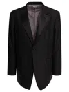 Thom Browne Single-breasted Buttoned Blazer In Black
