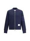 Thom Browne Four-stripe Bomber Jacket In Blue