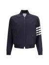 Thom Browne Blue Wool Bomber In Blue