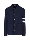 Thom Browne '4-bar Utility' Single-breasted Jacket In Blue