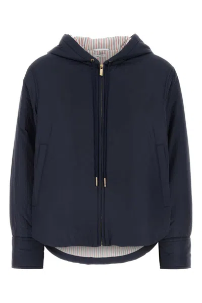 Thom Browne Navy Blue Polyester Down Jacket