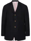Thom Browne Blue Single-breasted Virgin Wool Blazer In Blue