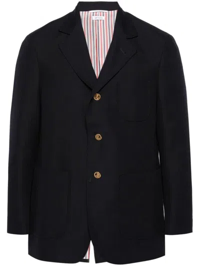 Thom Browne Single-breasted Wool Blazer In Blue