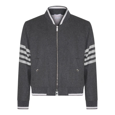 Thom Browne 4-bar Wool And Cashmere Blouson Jacket In Med Grey
