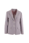 Thom Browne Checked Single-breasted Tailored Blazer In Rwb+white