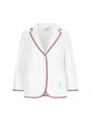Thom Browne Woman Blazer White Size 10 Cotton In White