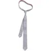 Thom Browne Jacquard Browne 65 Stripe Silk Tie In Gray