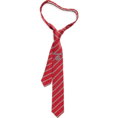 Thom Browne Jacquard Browne 65 Stripe Silk Tie In Red