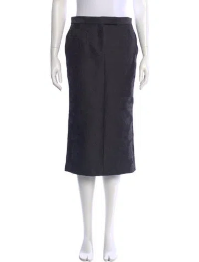 Pre-owned Thom Browne Jacquard Knee-length Skirt In Gray