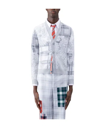 Thom Browne Jacquard Knit Cardigan In White