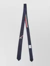 Thom Browne Jacquard Tie With Embroidered Detail And Striped Accent