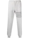 Thom Browne Sweatpants In Classic Loopback With Engineered 4 Bar Stripe In Grey