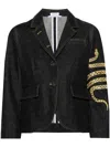 Thom Browne Jeansblazer Mit Schlangenmotiv In Blau